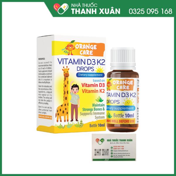 Orange Care Vitamin D3 K2 Drops hỗ trợ tăng hấp thụ canxi